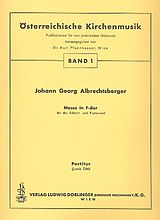 Johann Georg Albrechtsberger Notenblätter Messe F-Dur für die Advent- und Fastenzeit