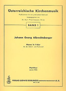 Johann Georg Albrechtsberger Notenblätter Messe F-Dur für die Advent- und Fastenzeit