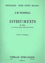 Johann Baptist (Krtitel) Vanhal Notenblätter Divertimento G-Dur für Violone, Violine