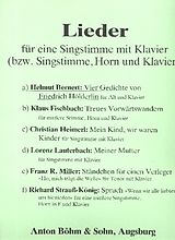 Helmut Bernert Notenblätter 4 Lieder nach Gedichten von Friedrich Hölderlin