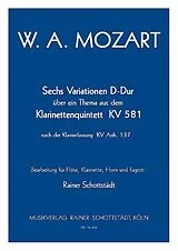 Wolfgang Amadeus Mozart Notenblätter 6 Variationen D-Dur über ein