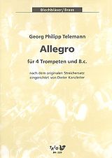 Georg Philipp Telemann Notenblätter Allegro für 4 Trompeten und Bc