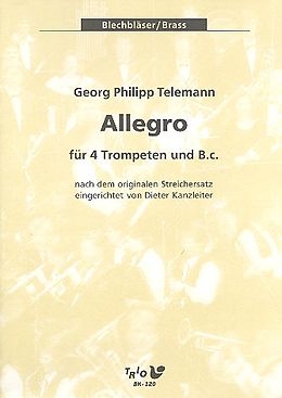 Georg Philipp Telemann Notenblätter Allegro für 4 Trompeten und Bc