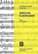 Siegfried Wagner Notenblätter Sämtliche Klavierlieder Band 1