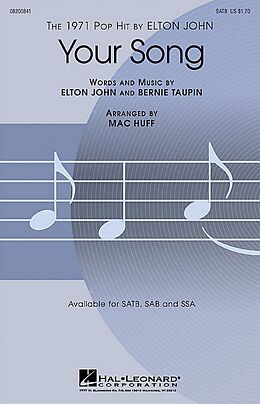 Elton John Notenblätter Your Song for mixed chorus (SATB)