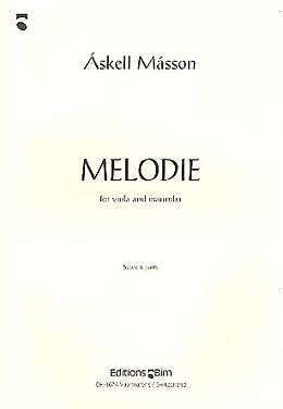 Áskell Másson Notenblätter Melodie für Viola und Marimbaphon