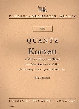Johann Joachim Quantz Notenblätter Konzert c-Moll für Flöte, Streicher und Bc