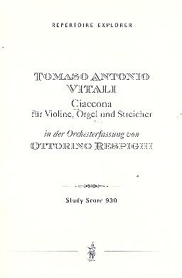 Tommaso Antonio Vitali Notenblätter Ciaccona für Violine, Orgel und Streicher