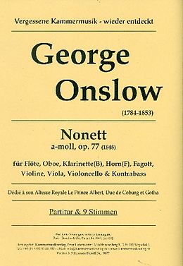 George Onslow Notenblätter Nonett a-Moll op.77 für Flöte, Oboe