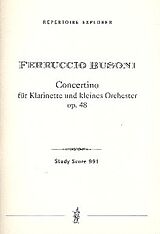 Ferruccio Busoni Notenblätter Concertino op. 48 für Klarinette und kleines