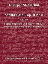 Giuseppe St. Martini Notenblätter Sonate a-Moll op.2,6