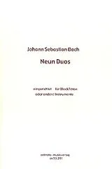 Johann Sebastian Bach Notenblätter 9 Duos für Blockflöten und andere