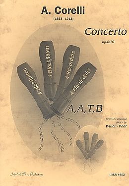 Arcangelo Corelli Notenblätter Concerto op.6,10 für 4 Blockflöten (AATB)