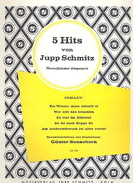 Jupp Schmitz Notenblätter 5 Hits von Jupp Schmitz