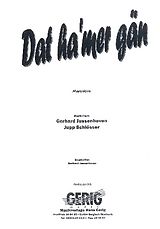 Gerhard Jussenhoven Notenblätter Dat hamer gän