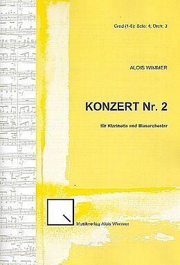 Alois Wimmer Notenblätter Konzert Nr.2 op.51 für Klarinette und