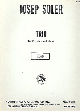 Josep Soler Notenblätter Trio for 2 violins and piano