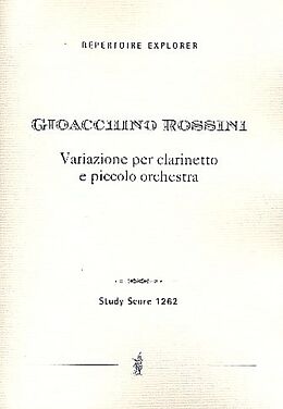 Gioacchino Rossini Notenblätter Variazione für Klarinette und Kammerorchester