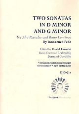 Innocenzo Fede Notenblätter 2 Sonatas for alto recorder and Bc