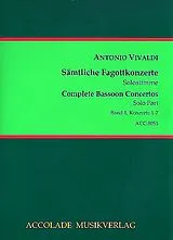 Antonio Vivaldi Notenblätter Sämtliche Fagottkonzerte Band 1