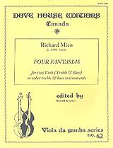 Richard Mico Notenblätter 4 Fantasias for 2 viols (treble instrument