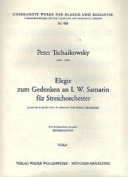 Peter Iljitsch Tschaikowsky Notenblätter Elegie zum Gedenken an I.W. Samarin
