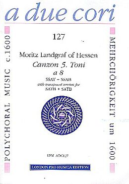 Moritz Landgraf von Hessen Notenblätter Canzoni 5. toni a 8