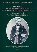 Carl Maria von Weber Notenblätter Romance op.3,2 für Flöte, Altflöte und Klavier