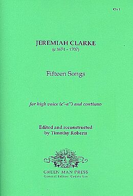 Jeremiah Clarke Notenblätter 15 Songs for high voice and Bc