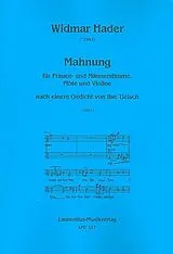 Widmar Hader Notenblätter Mahnung