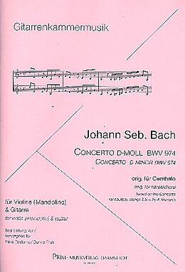 Johann Sebastian Bach Notenblätter Konzert d-Moll BWV974
