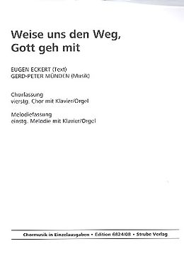 Gerd-Peter Münden Notenblätter Weise uns den Weg Gott geh mit