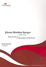 Johann Matthias Sperger Notenblätter Konzert A-Dur Nr.17