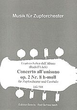 Evaristo Felice Dall'Abaco Notenblätter Concerto all unisono h-Moll op.2,8