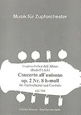 Evaristo Felice Dall'Abaco Notenblätter Concerto all unisono h-Moll op.2,8