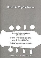 Evaristo Felice Dall'Abaco Notenblätter Concerto all unisono D-Dur op.2,6