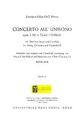 Evaristo Felice Dall'Abaco Notenblätter Concerto all unisono D-Dur op.2,6