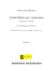 Evaristo Felice Dall'Abaco Notenblätter Concerto all unisono D-Dur op.2,6