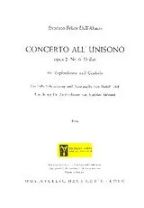 Evaristo Felice Dall'Abaco Notenblätter Concerto all unisono D-Dur op.2,6