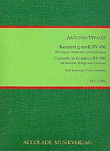 Antonio Vivaldi Notenblätter Konzert g-Moll RV496 für Fagott, Streicher und Cembalo