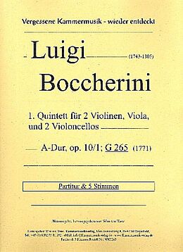 Luigi Boccherini Notenblätter Quintett A-Dur Nr.1 op.10,1 G265