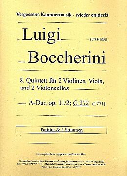 Luigi Boccherini Notenblätter Quintett A-Dur Nr.8 op.11,2 G272
