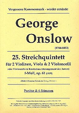 George Onslow Notenblätter Quintett f-Moll Nr.25 op.61