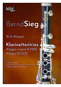 Wolfgang Amadeus Mozart Notenblätter 2 Klarinettentrios