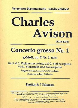 Charles Avison Notenblätter Concerto grosso g-Moll op.2,1