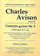 Charles Avison Notenblätter Concerto grosso e-Moll op.2,3