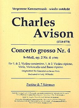 Charles Avison Notenblätter Concerto grosso h-Moll op.2,4