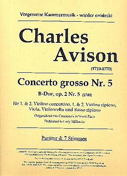 Charles Avison Notenblätter Concerto grosso B-dur op.2,5