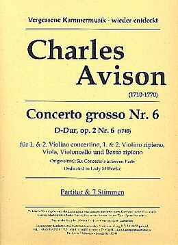 Charles Avison Notenblätter Concerto grosso D-Dur op.2,6