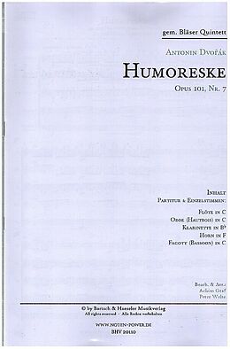 Antonín Dvorák Notenblätter Humoreske op.101,7